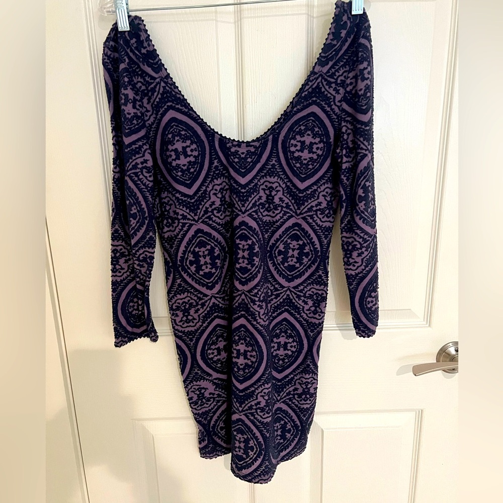 Free people long sleeve masquerade below body dress